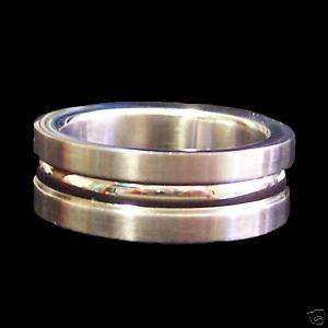 STAINLESS STEEL DOUBLE GROOVE BAND RING SIZE 12  