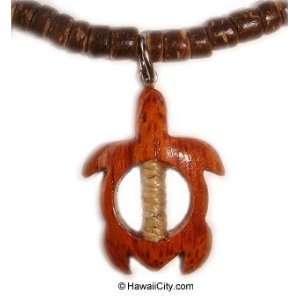  Hawaiian Wood Honu Sea Turtle Coconut Shell Necklace 