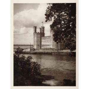  1926 Caernarfon Castle Walls Towers Wales Photogravure 