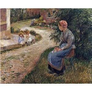 The Maid Sitting In The Garden at Eragny by Camille Pissarro . Art 