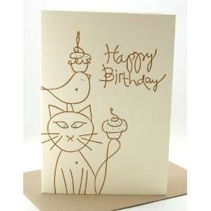  deluce design cupcake cat letterpress birthday greeting 