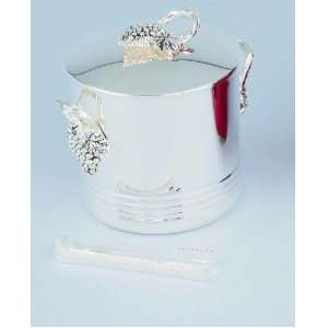  SILVER GRAPE ICE BUCKET WITH TONGS