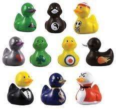 11 PCS RUBBER DUCKIES DUCKY PENCIL TOPPERS PARTY FAVORS  