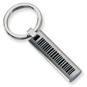  Stainless Steel Black Accent Key Chain 