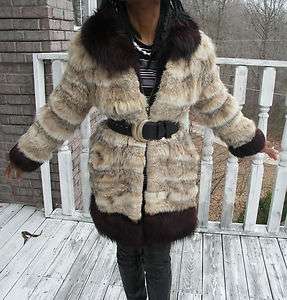 Classy Elegant Spotted Lynx fur & fox Fur Opera Coat Jacket Bolero 