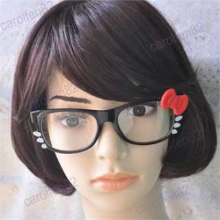 Cute Black Hello Kitty Bow Style Glasses Costume For Womens Girl 