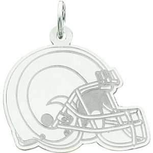   White Gold NFL St. Louis Rams Football Helmet Charm