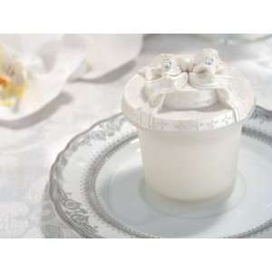   Keepsake Glass Candle w Gift Box Top Pearl White (Set of 6) Baby
