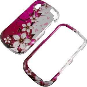  White Flowers Hot Pink Protector Case for Pantech Hotshot 