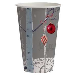  White Winter Christmas 12 oz. Cups (8) Party Supplies 