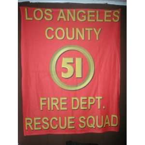   Warm Emergency La County Squad 51 Firefighter Fleece Throw Blanket