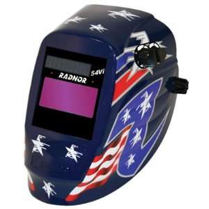 White And Blue Jetstar 54Vi Fixed Front Welding Helmet With 5 1/4 X 4 