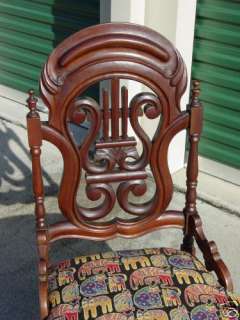 Walnut Victorian Rococo Pierce Carved Slipper Chair  