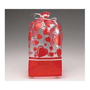    (100) Red Heart Throb Cellophane Bags