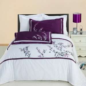 Spring Valley Embroidered Multi Piece Duvet Cover Set KING/CalKing by 