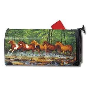 Horses Spring Creek Magnetic Mailbox Cover
