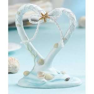    Coastal Mist Caketopper with Seashells and Starfish