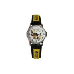 com Snoopy Black Band Watch   Peanuts Charlie Brown And Snoopy Black 