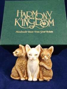 Harmony Kingdom 3 Three Cat Pin Brooch 1997 Retired 2 x 2 Peter 