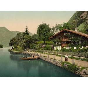   Brienz Lake chalet on the lake Bernese Oberland Switzerland 24 X 18.5
