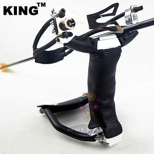   Al alloy Stainless Wrist Catapult + Arrow rest+ Cowhide cover  