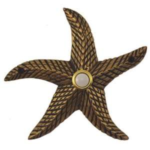  Solid Brass Starfish Doorbell   Antique Brass