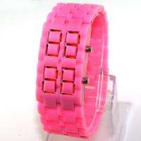Perfect Pink Lava Style Samurai Red LED Watch, CBN  