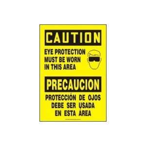 ENGLISH/SPANISH (MEX CAUTION EYE PROTECTION MUST BE WORN IN THIS AREA 