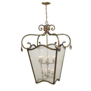 Chartres 12 Light 50 Antique Gold Entryway Pendant with Clare Seedy 