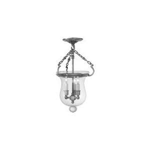 Chart House Semi Flush Rolled Lip Bell Jar in Antique Nickel by Visual 
