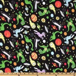   Jersey Knit Dino Space Black Fabric By The Yard Arts, Crafts & Sewing