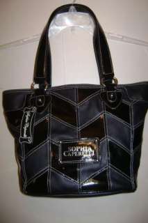 Sophia Caperelli Nappa Leather Bucket Handbag Black NWT  