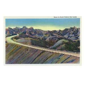 Badlands National Park, South Dakota Giclee Poster Print  