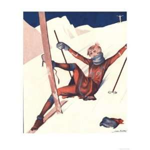 Le Sourire, Winter Skiing Magazine, France, 1920 Premium Poster Print 