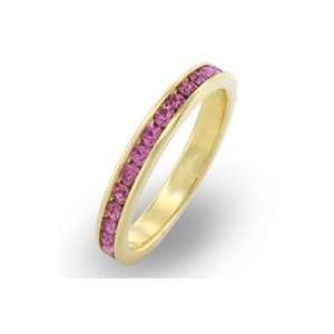  Rose Color Channel Set Eternity Band Ring Size 10 