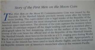 MARSHALL ISLANDS $5 1989 UNC First Man on the Moon  