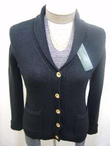 Polo Ralph Lauren Womens Cardigan Cable Knit Button Shawl Sweater 