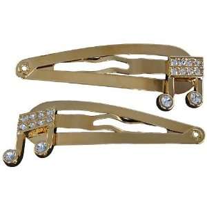   Musical Gift   Double 16th Note Hair Clip in Gold Musical Instruments