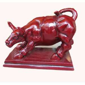  Chinese Zodiac Animal   Ox Statue  Red Wood