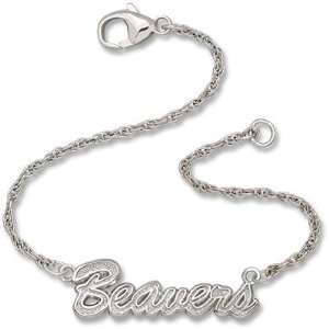 Oregon State University 7in Script Bracelet/Sterling Silver