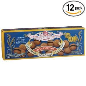 Del Chiostro Baci Di Saronno Cookies, 3.17 Ounce Boxes (Pack of 12 