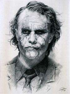 Heath Ledger Joker Sketch Charcoal Pencil Drawing  