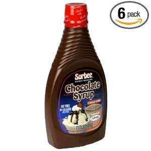 Sorbee Chocolate Syrup, Fat Free with Splenda, 18 Ounce Bottles (Pack 