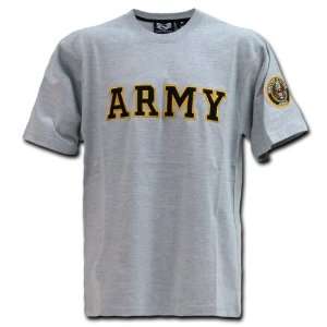  US ARMY GRAY Applique Text Military T Shirts MEDIUM 