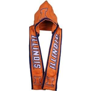   NCAA Illinois Fighting Illini Orange Hooded Knit Scarf