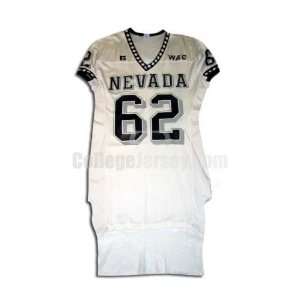  White No. 62 Game Used Nevada Russell Football Jersey 