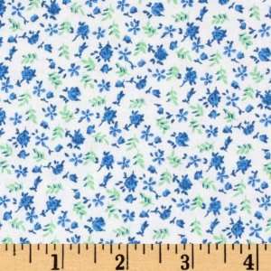  44 Wide Tearose Ditzy Blue/White Fabric By The Yard 