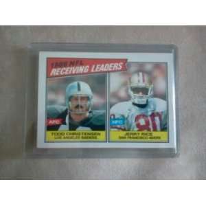  1987 Topps Jerry Rice Todd Christensen Receiving Leaders 