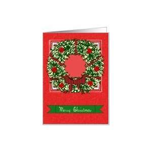 Christmas   Mistletoe Wreath Card