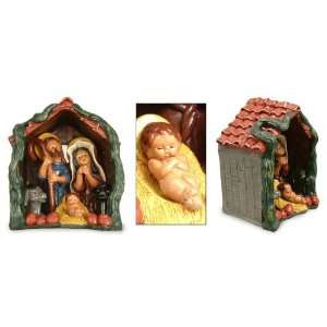 Ceramic nativity scene, Christmas in a Stable 